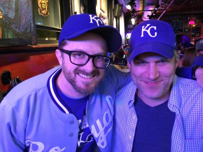 Me and my friend Dan on the night the Royals won it all.
